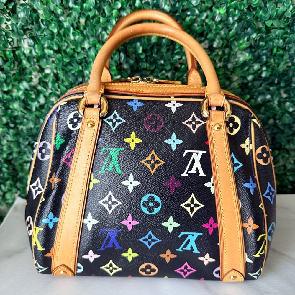 Louis Vuitton Murakami Black Multicolor Priscilla Monogram Handbag - Picture 4 of 16